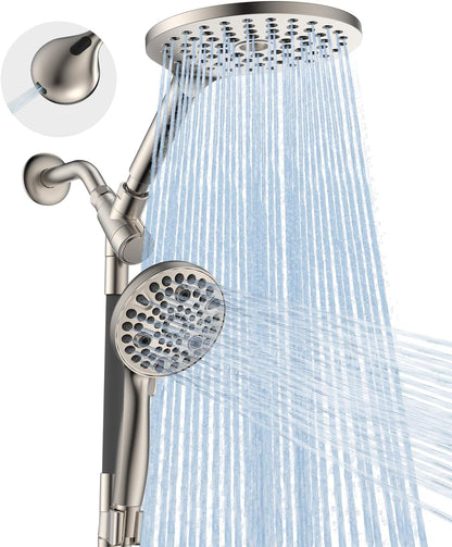 MakeFit Dual Filtered Rain Shower Head Combo, High Pressure Handheld Shower Head with Adjustable Bar - Rainfall Shower Head And Showerhead with Filter for Hard Water - Removes Chlorine