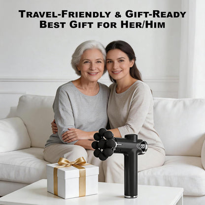 LEERCON Massage Gun, Deep Tissue Massager Gun for Pain Relief, Back Massage with 9 Massage Heads and 6 Speeds, Percussion Massager for Athletes, Gifts for Women Men Father's Day, Black