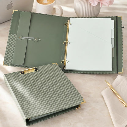 Aesthetic Clipboard Binder with Dividers - 3 Ring Organizer for Work
