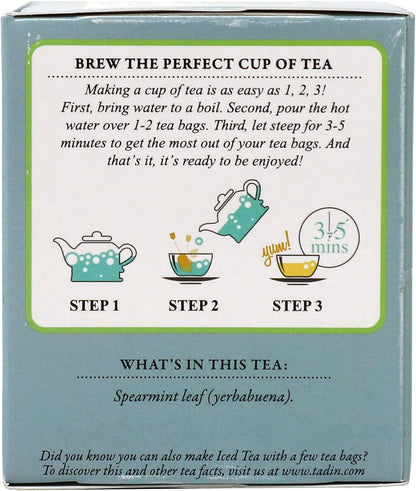 Tadin Spearmint Tea, Helps Relieve Stomach Pain and Indigestion, 24 Count (Pack of 3)