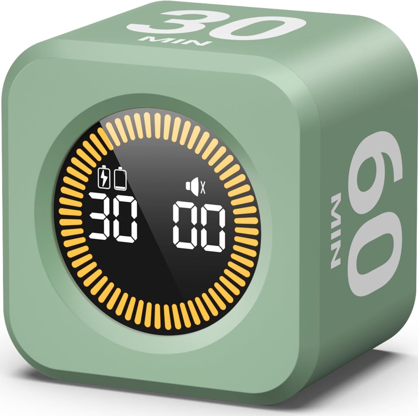 KADAMS Pomodoro Timer – Visual Cube with 5/10/30/60 Min Presets, LED Countdown Ring & Count Up Mode, Silent Flip Productivity Timer for Study, Classroom, Office, Cooking