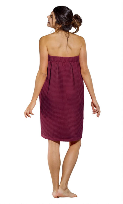 Turquaz Lightweight Knee Length Waffle Robes For Women Spa Bath Waffle