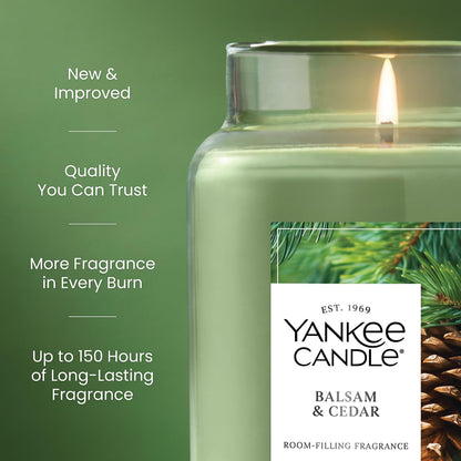 Yankee Candle Balsam & Cedar Scented Candle, 22oz Large Jar