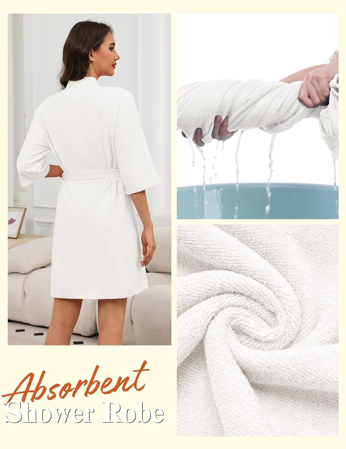 Ekouaer Towel Robe for Women Terry Cloth Robes for Women Absorbent Bathrobe