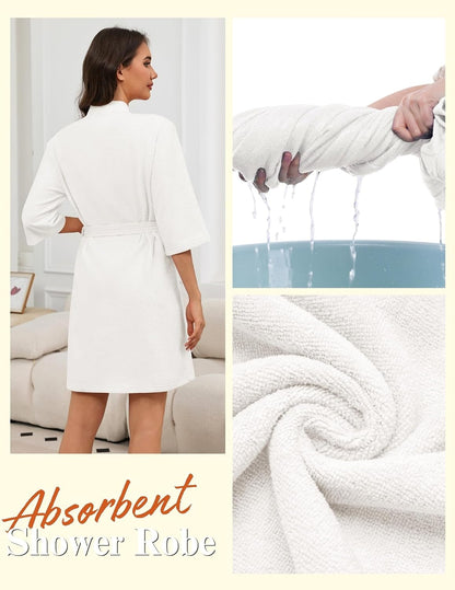 Ekouaer Towel Robe for Women Terry Cloth Robes for Women Absorbent Bathrobe