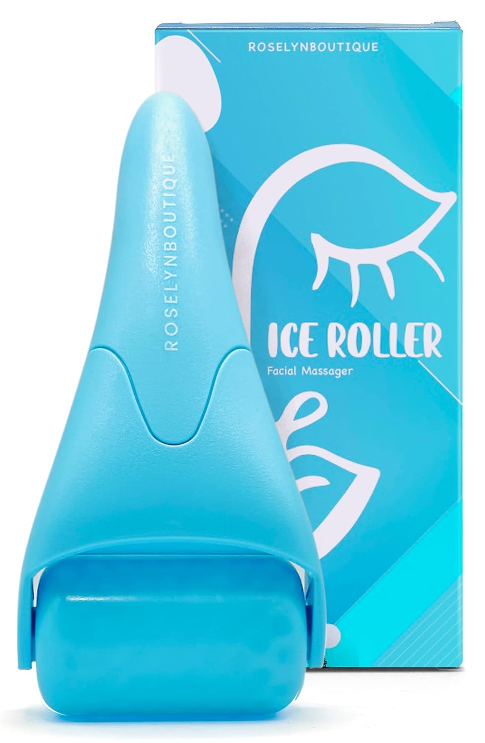 ROSELYNBOUTIQUE Ice Roller for Face & Gua Sha Facial Tools - Wrinkles Fine Lines Puffiness Massager Facial Skin Care Guasha Tools Self Care Gifts for Men Women (Pink)