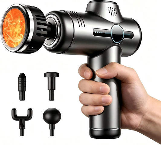 Massage Gun with Heat, Powerful Warming Massage, Home & Travel,Grey