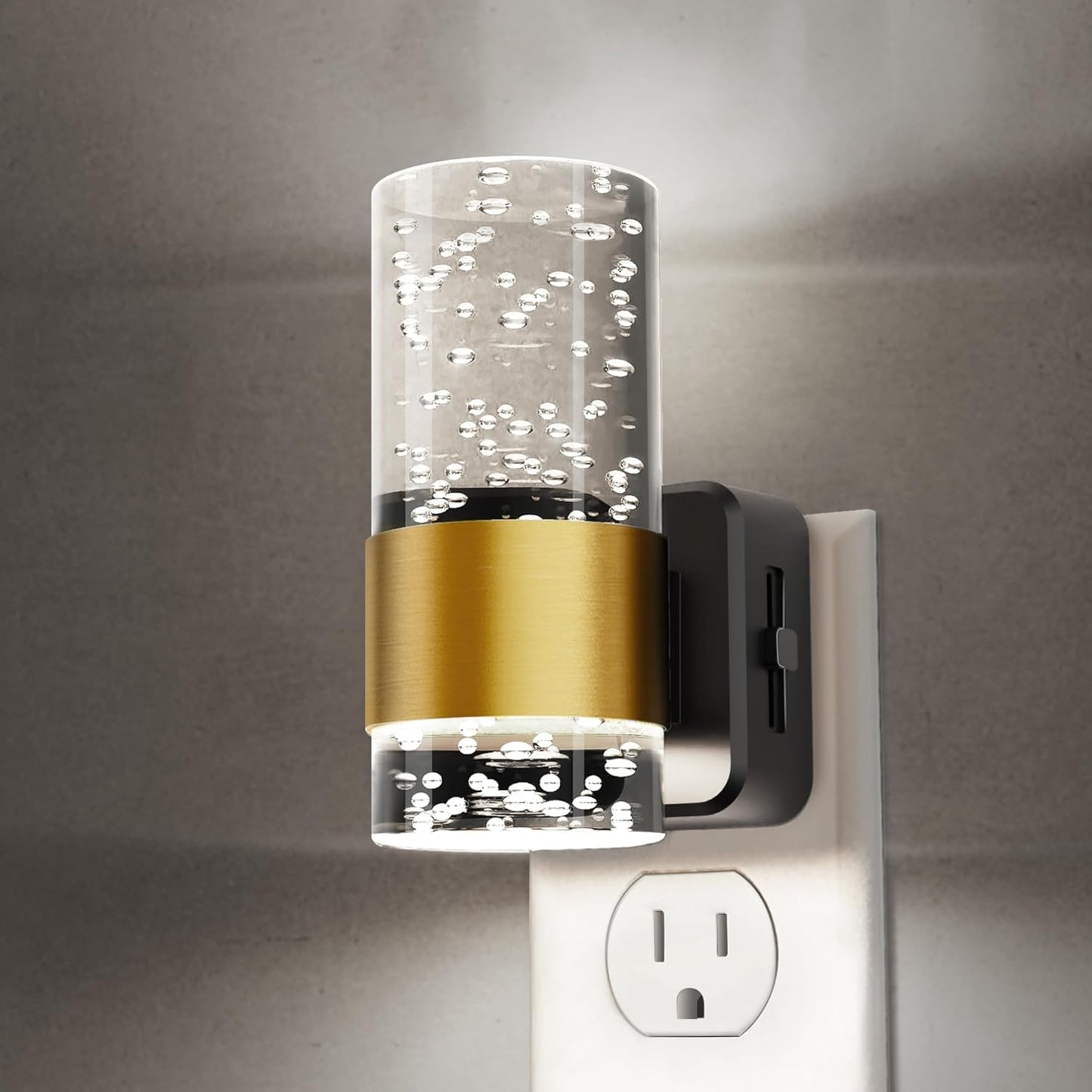 L LOHAS LED Night Lights Plug into wall, Amber Night Light with Adjustable Brightness, Plug in NightLight with Auto Light Sensor, Wall Sconce-Style Design Night Light for Bathroom,Hallway, 2 Pack