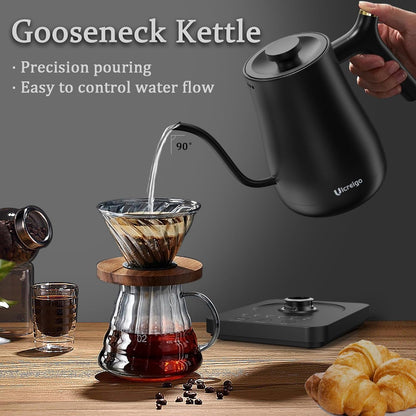 Gooseneck Kettle，0.8L Temperature Control Electric Tea Kettle