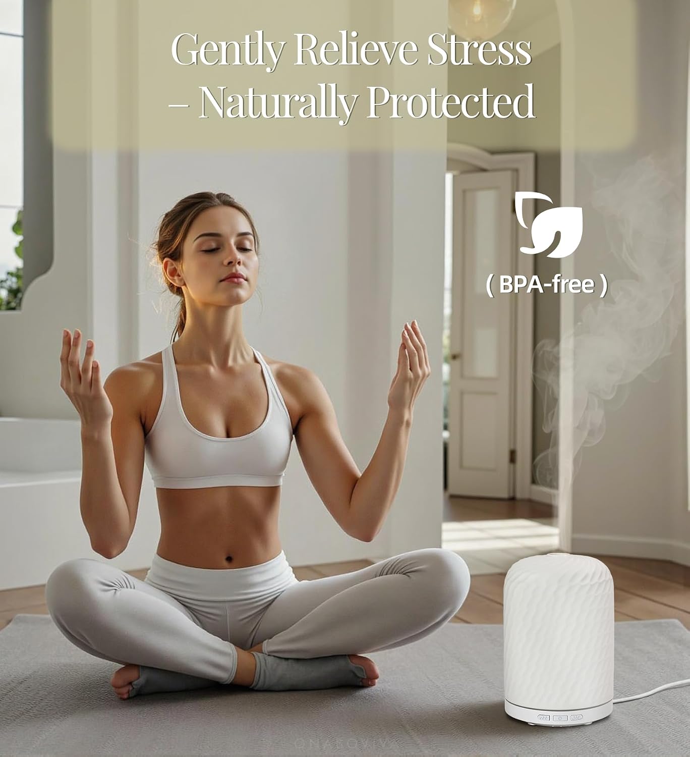 Essential Oil Diffuser - 2.4MHz Ultrasonic Glass Diffuser with Pulse/Continuous Mist & Night Light, Waterless Auto-Off, Silent Aromatherapy Diffuser for Home, Office, Yoga, Spa, Gifts & Home Decor.