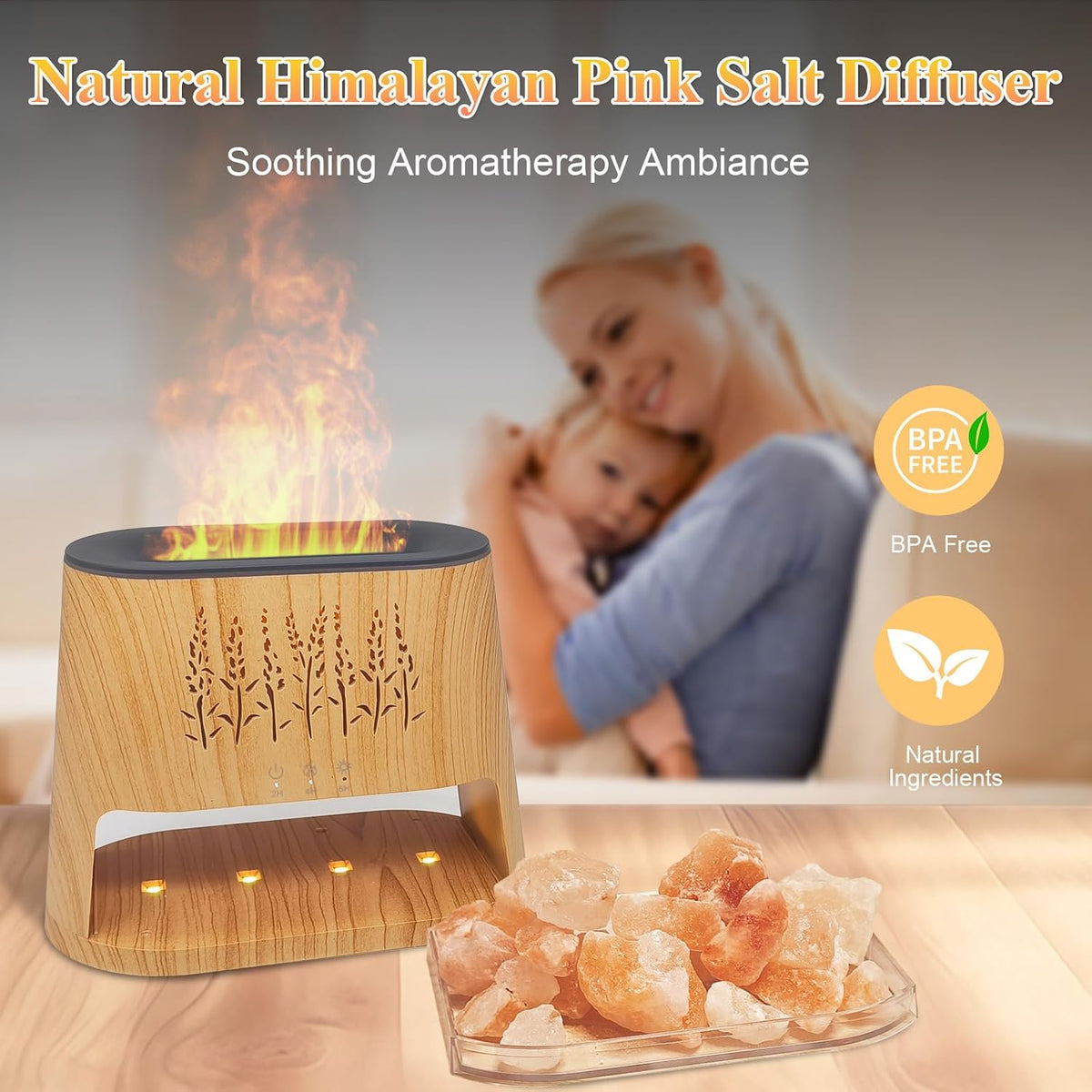 Essential Oil Diffuser Himalayan Salt Lamp, 49 Color Combinations
