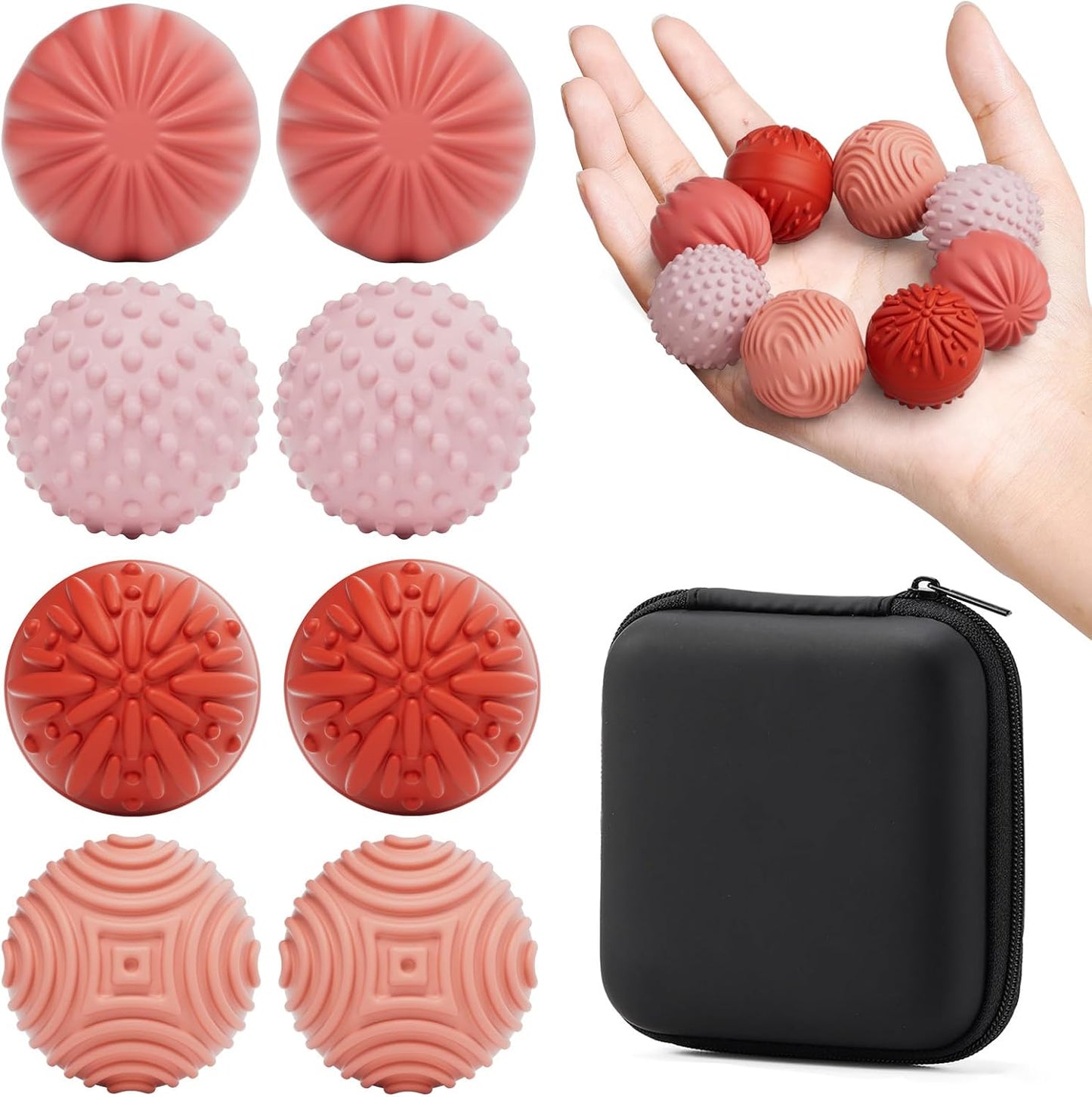 luckdoor Silicone Magnetic Balls Fidget Toys for Adults & Teens,4PCS Stress Relief Sensory Toys for Autism ADHD Anxiety,Fun Textures Gadgets,Office Desk Toy,Stocking Stuffers for Men Women Teen Gifts
