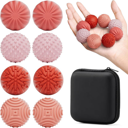luckdoor Silicone Magnetic Balls Fidget Toys for Adults & Teens,4PCS Stress Relief Sensory Toys for Autism ADHD Anxiety,Fun Textures Gadgets,Office Desk Toy,Stocking Stuffers for Men Women Teen Gifts