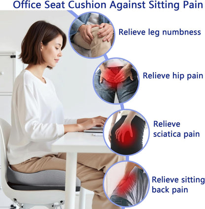Seat Cushions for Office Chairs Wheelchair Cushion for Long Sitting Back Pain，Memory Foam Seat Car Computer Desk Chair Cushion，Coccyx Cushion for Tailbone Pain Relief Cushion Office Chair Black