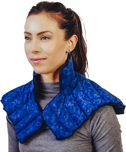 Weighted Microwavable Neck and Shoulder Wrap – Moist Heat Pack for Stiffness, Arthritis, Bursitis, Pain Relief & Relaxation – Natural Home Remedy