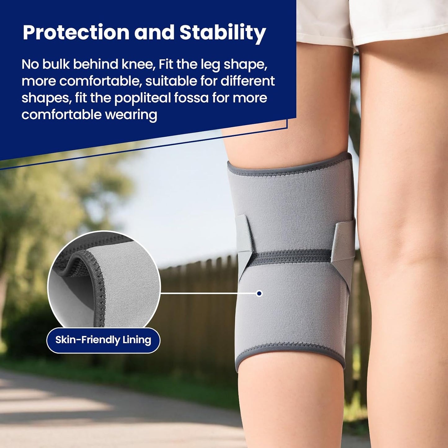 JOMVD Knee Brace for Knee Pain, Meniscus Tear, Adjustable Knee Support with Side Spring Stabilizers for ACL, MCL, Arthritis, Patella Stability, Knee Pain Relief, Injury Recovery, Women and Men, Medium