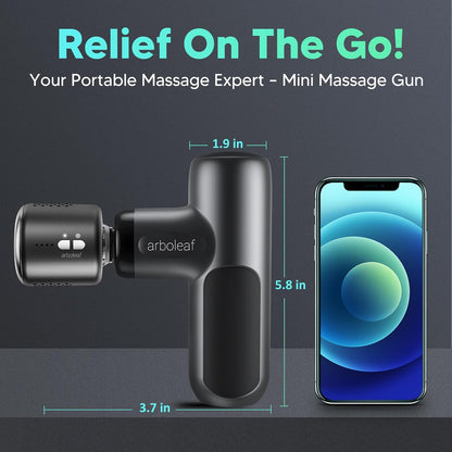arboleaf Mini Massage Gun Deep Tissue, Percussion Muscle Massager for Back Pain Relief, Portable Small Travel Size, Quiet Massager, Gifts for Woman Man