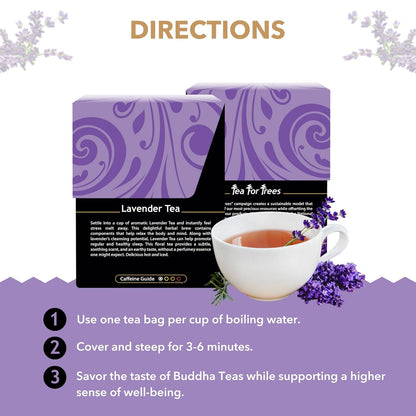 Buddha Teas Organic Lavender Tea - Herbal Tea, Microplastic & Caffeine Free