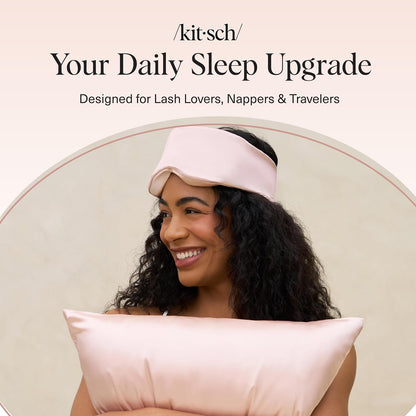 Kitsch Contour Pillow Eye Mask – Softer Than Silk Eye Masks for Sleep, Blindfold Sleep Masks for Women & Men, No Eye Pressure, Lightweight, Eye Care, Travel Essentials - Charcoal