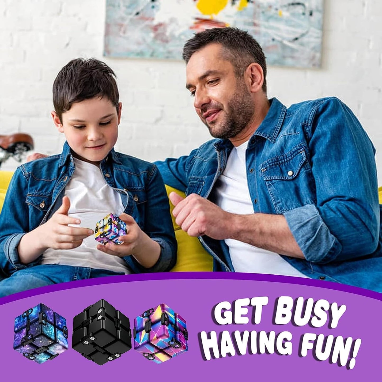 Infinity Cube Fidget Toy Stress Relieving Fidgeting Game for Kids and Adults,Cute Mini Unique Gadget for Anxiety Relief and Kill Time (Macaron Blue)