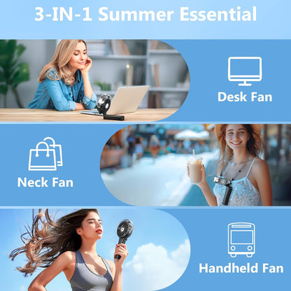 6000mAh Portable Handheld Misting Fan Rechargeable