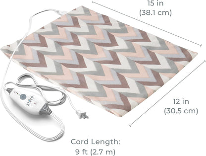 Pure Enrichment PureRelief Express Designer Series Electric Heating Pad - 12” x 15” Fast-Heating with 4 Heat Settings, Machine-Washable Fabric, & 2-Hour Auto Safety Shut-Off - Cerulean Diamond