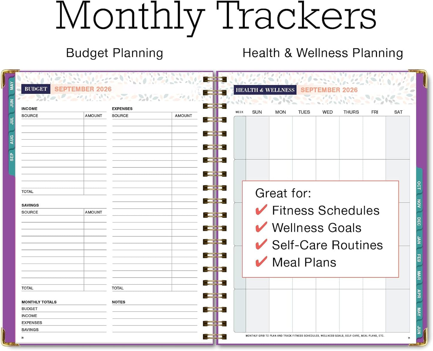 FAMILY PLANNER ORGANIZER – 8.5" x 11" Weekly & Monthly Calendar (May 2026-Jun 2027). 5+ People, Meal Planning, Budgeting, Habit Tracker – Hardcover, Household Schedule Organizer for Parents, Kids, & Caregivers (Navy Gold Numbers)
