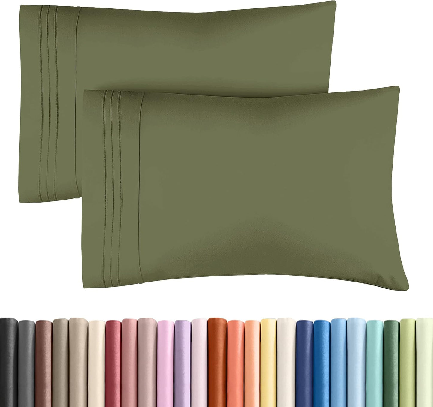 Standard Pillow Cases Set of 10 - Ultra Soft Hotel Quality Pillowcase Covers - Comfy, Cozy & Wrinkle Free - Shrink, Stain and Fade Resistant - Machine Washable Pillow Protectors - 10 Pcs Set - White - Colors A