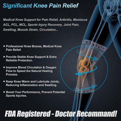 NEENCA Professional Knee Brace, Medical Knee Support for Women & Men Relief