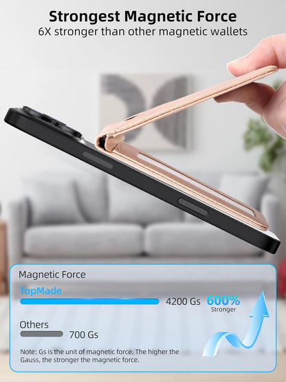 TopMade Magnetic Wallet Stand Tracker for Magsafe (iOS Only), Black