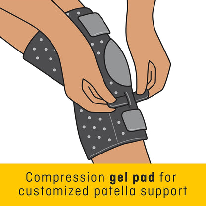 FUTURO Performance Compression Knee Support, Ideal for Everyday Activities, One Size - Black