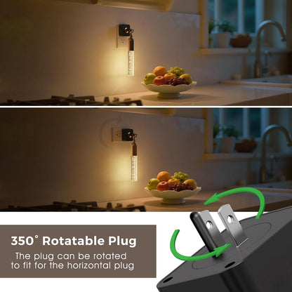 L LOHAS LED Night Lights Plug into wall, Amber Night Light with Adjustable Brightness, Plug in NightLight with Auto Light Sensor, Wall Sconce-Style Design Night Light for Bathroom,Hallway, 2 Pack