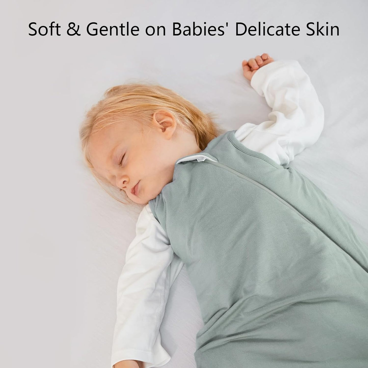 BubblePanda Rayon Made from Bamboo Sleep Sack 0-6 Months 1.0 Tog Soft Toddler Sleeping Sack 3-6 Months for Infant Newborn Babies 2-Way Zipper Baby Wearable Blanket 0-3 Months