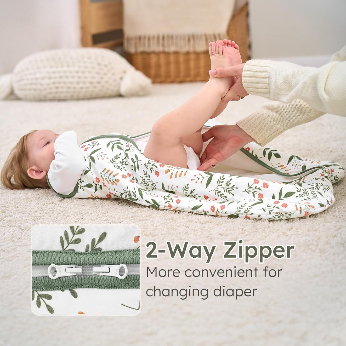 Yoofoss Baby Sleep Sack Baby Wearable Blanket 100% Cotton 2-Way Zipper Toddler Sleeping Sack