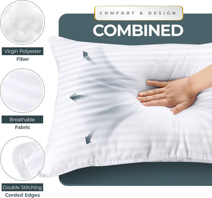 Utopia Bedding Hotel Bed Pillows for Sleeping, Pillows Queen Size Set of 2