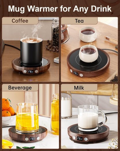 SWEETFULL Mug Warmer for Desk, Coffee Cup Warmer with Timer - Black