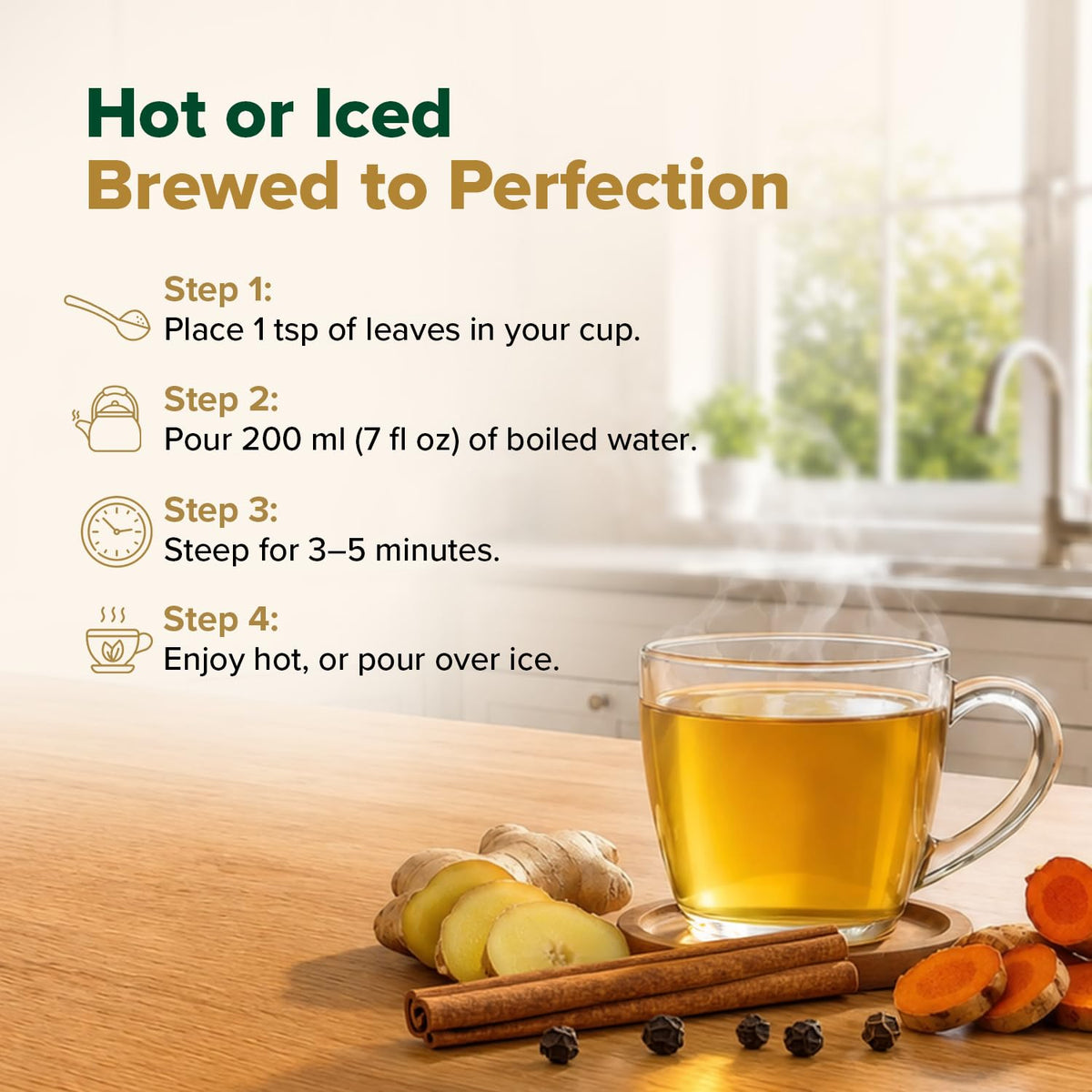 VAHDAM Turmeric Spice Tea (3.53 oz| 50+ Cups) Caffeine Free Herbal Tea