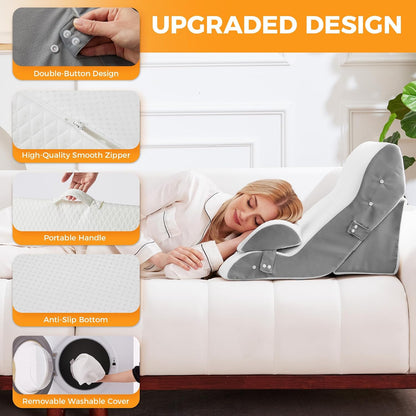 Ruqmuis Wedge Pillow Set for After Surgery, Bed Wedge Pillow, White