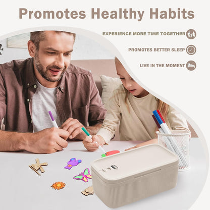 Lockable Storage Box, Small Lock Box with Combination Code for Phone/Medicine Safe/Food Home/Refrigerator/Office/Personal Items/Travel/Gift,9.25 x 5.04 x 3.62’’