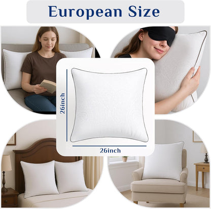 JOLLYVOGUE Pillows Standard Size Set of 2, Cooling and Supportive Pillows Full Size Set of 2 for Side and Back Sleepers, Down Alternative Hotel Collection Sleeping Pillow