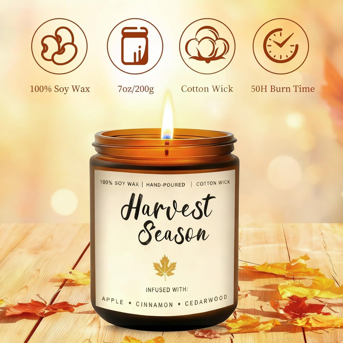 Soy Candles Set of 4, 9oz Natural Soy Wax Aromatherapy Candles, Home Scented Candles with 4 Scents (Lavender, Amber Sandalwood, White Sage, Coconut Vanilla), Gifts for Mom, Women, Relaxation, Yoga