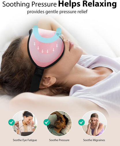 MABAO Weighted Sleep Mask - 100% Blackout Eye Mask for Sleeping for Women Men, 3D Contoured for Lash Extension, Zero Eye Pressure Memory Foam Cover, Soft Gentle Pressure Blindfold for Travel - Black