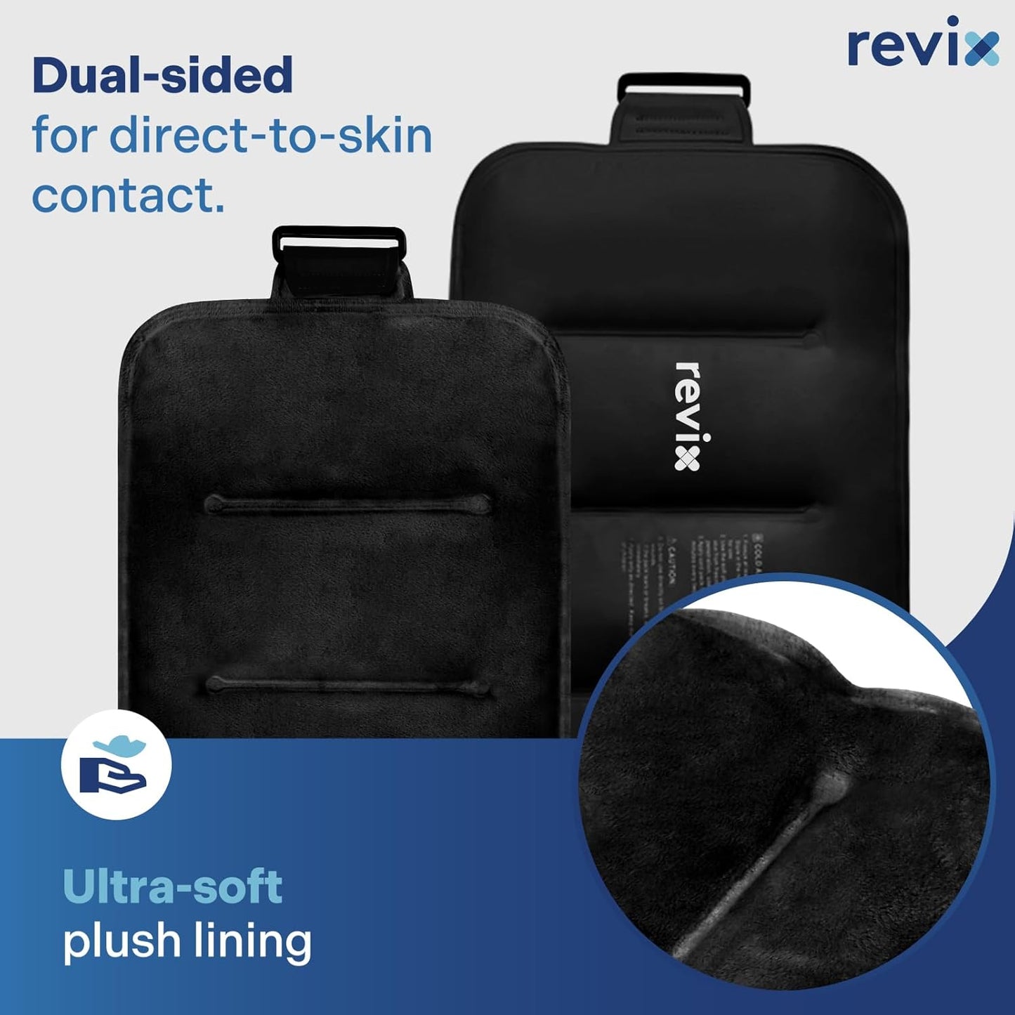 REVIX Ice Pack for Injuries Reusable Gel for Lower Back, Cold Packs for Back Shoulder, Elbow, Hip, Leg, Wrap Around Entire Knee, Soft Cold Compress,16 × 9" Navy