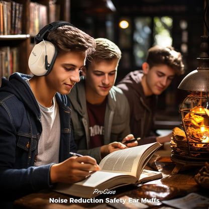 ProCase NRR 28dB Noise Reduction Ear Muffs, Foldable Adjustable Passive Noise Cancelling Headphones for Adults Kids Autism, Hearing Protection for Shooting, Construction, Mowing, Studying -Black - Colors B