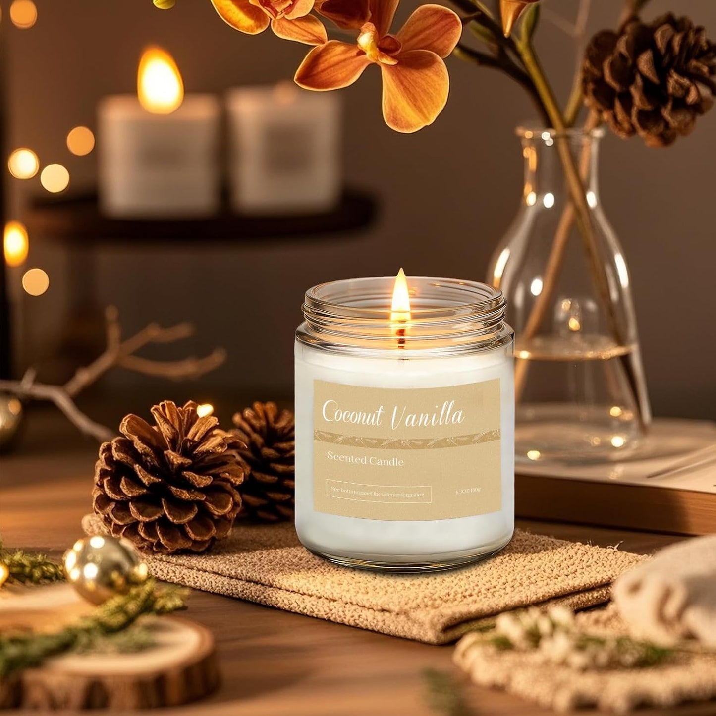 Scented Candles Gift Set, Long Lasting 6 Pack Aromatherapy Candles for Home, 42 oz 300 Hour Burn, Lavender Jasmine Vanilla Sage Sandalwood Rose Eucalyptus Mint, Gifts for Women