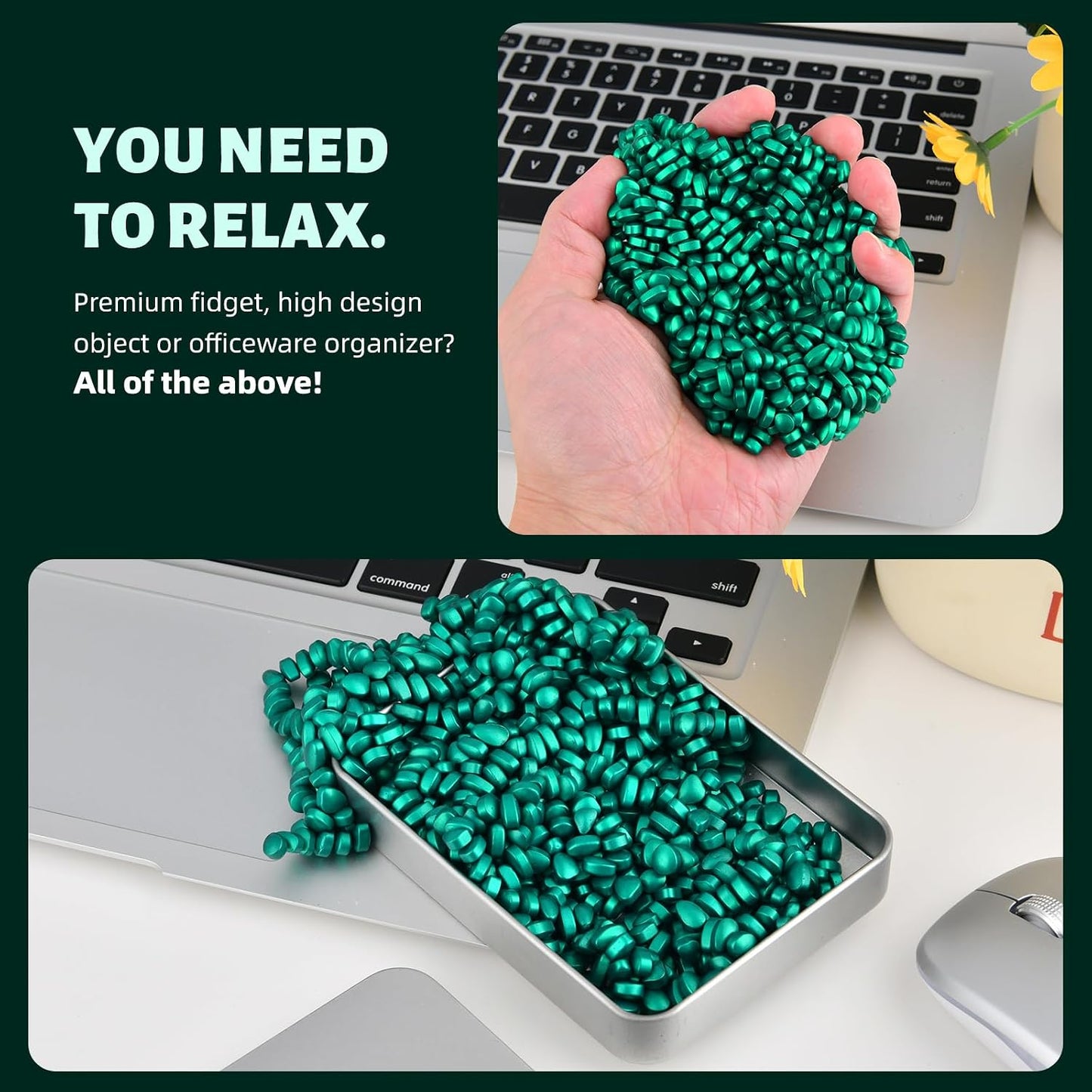 LCVUUK Magnetic Putty Rocks, Blue More Than 600 Weak Magnetic Smooth Ferrite Pebbles, Desk Toys and Time-Killer for Adults