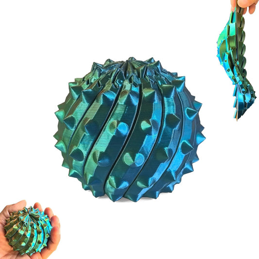 3D Printed Spiky Retractable Ball, Sharp Spiral Noisy Ball, Suitable for Adults to Relieve Stress and Anxiety, Office Opening Remarks & Killing Time (Non-Rotating Base)