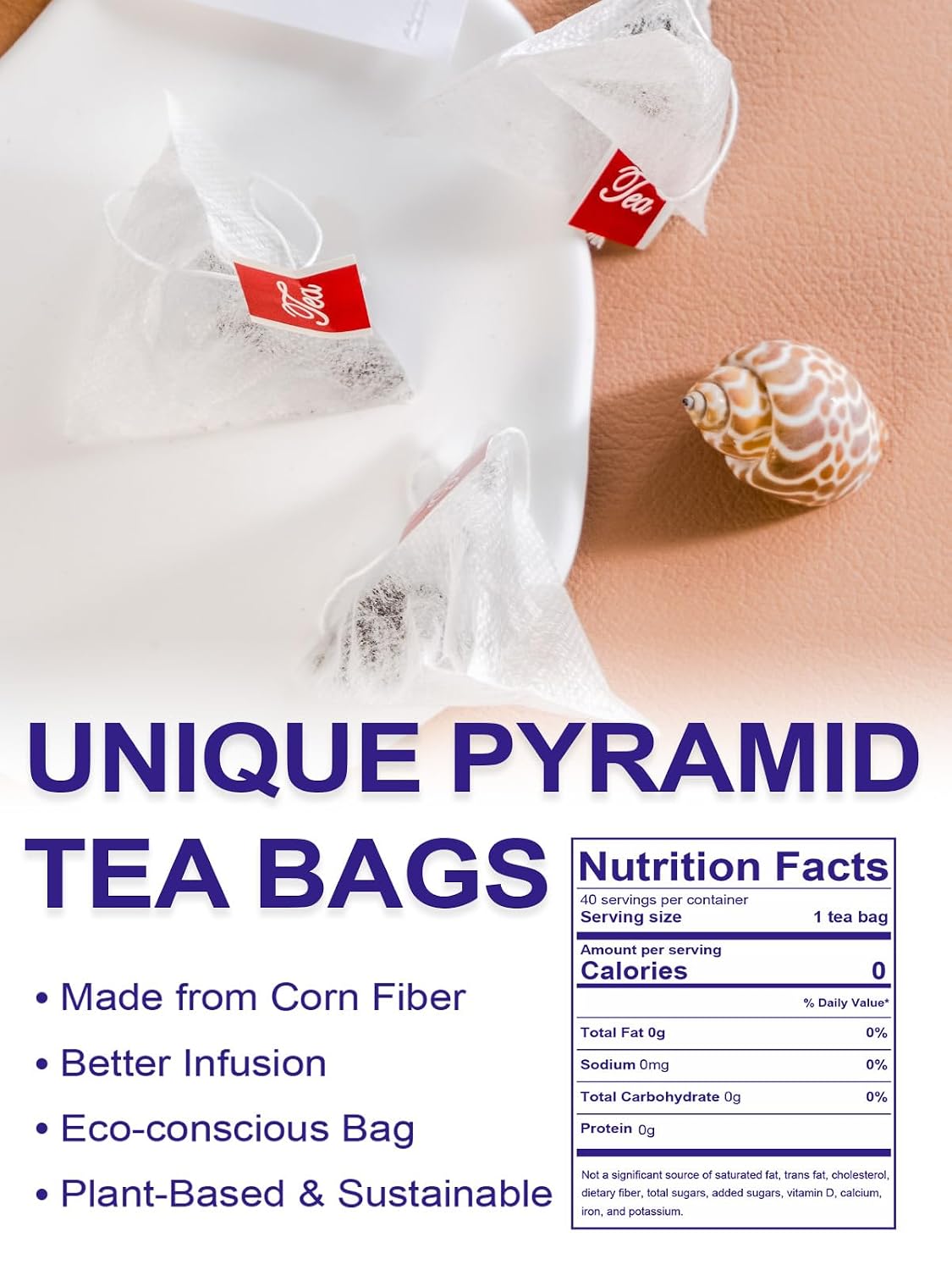 TeeLux Chamomile Tea Bags, 1.5g/bag, Pure Natural Chamomile Flowers Herbal Tea, Caffeine Free, 100 Count