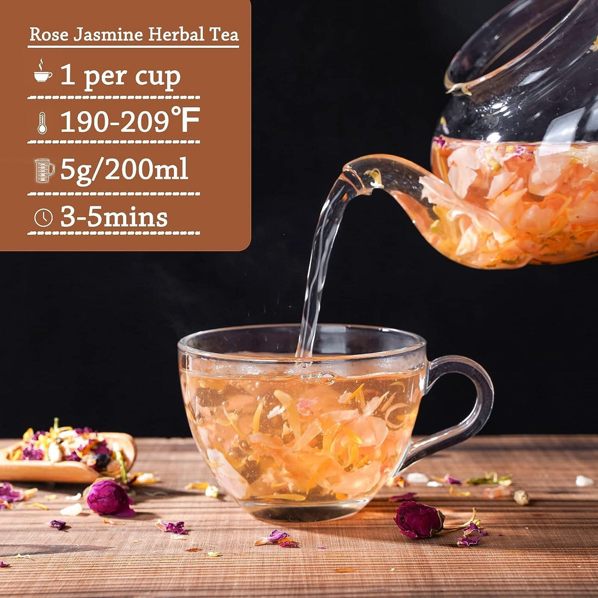 Taimei Teatime Rose Jasmine Herbal Tea Loose Leaf - 4.23oz