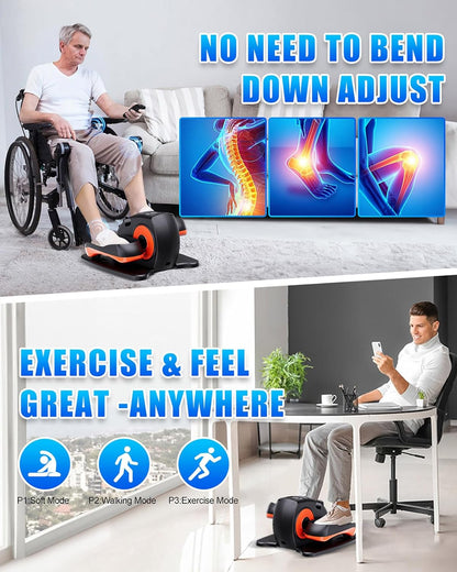 Putnen Under Desk Elliptical Machine, Electric Elliptical Leg Exerciser for Seniors with 12 Adjustable, Portable Quiet Elliptical Exercise Machine, Seated Pedal Exerciser with Remote Control